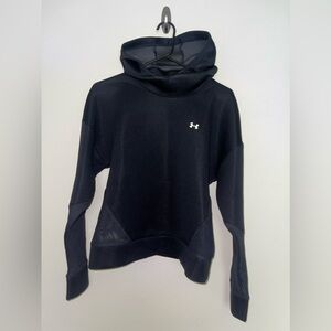 Under Armour Woman’s Mesh Hooded Sweater Black Sz:M WORN- good condition